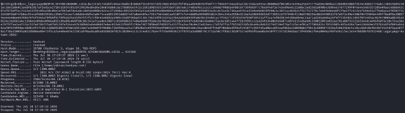 Hashcat recovering the svc_legacyapp password