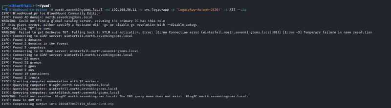 BloodHound CE Python collecting directory and computer data